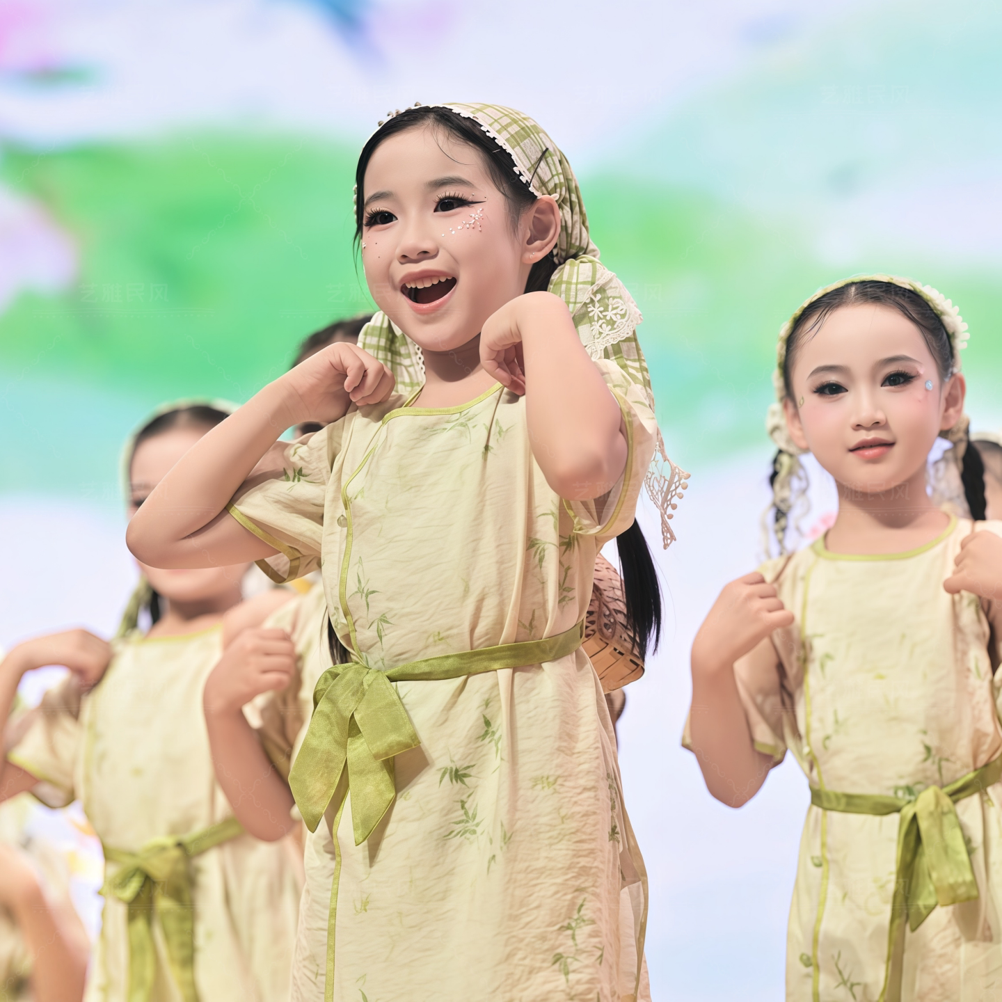 茶山情歌儿童舞蹈演出服少儿采茶舞民族风幼儿园六一表演演出服