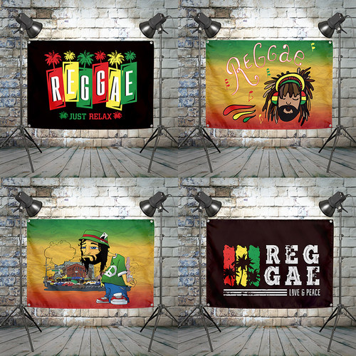 雷鬼摇滚REGGAE酒吧夜店背景挂布