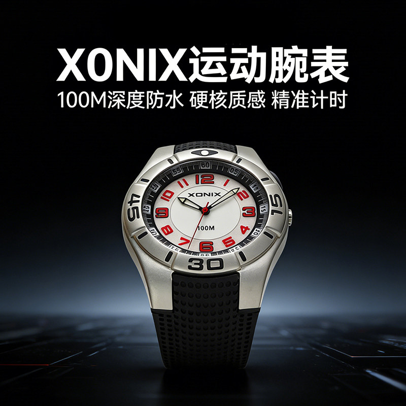 XONIX复古夜光防水学生电子表