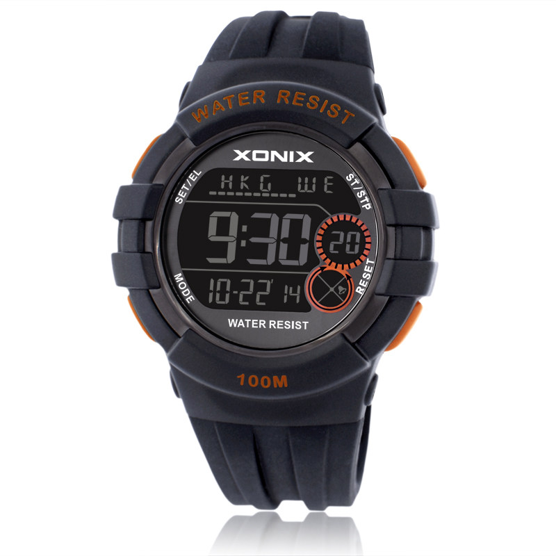 xonix青少年led夜光运动防水学生男女儿童小孩多功能电子手表ka