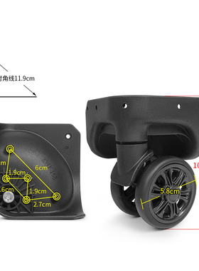 W252#拉杆箱铝框箱滑滚轮配件静音顺滑轱辘XPW-168/169万向轮更换