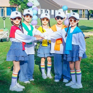儿童啦啦队演出服幼儿园合唱班服小学生运动会开幕式方阵入场服装