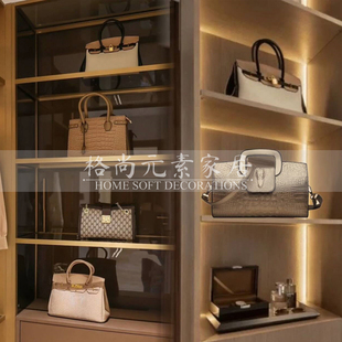 样板房衣帽间包包衣柜装饰品摆件衣柜展厅软装女士包包陈列道具