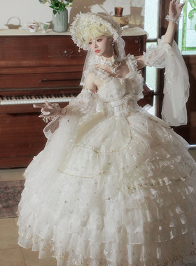 原创Lolita花嫁华丽茶会【梦幻华尔兹】少女lo洋装雪纺jsk连衣裙