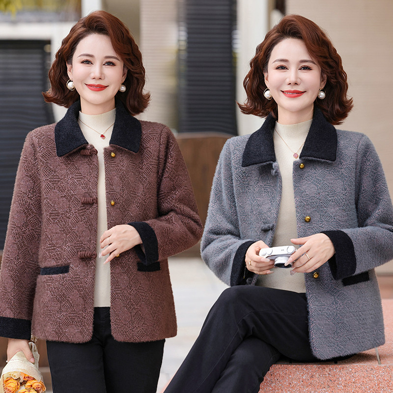 中年女士高端大气上档次上衣中老年春装衣服女妈妈显年轻洋气外套