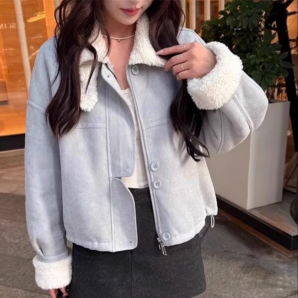 短款加绒加厚麂皮绒皮毛一体外套女2025秋冬季新款时尚休闲上衣潮,女装/女士精品,中老年女装,淘宝优惠券,粉丝福利购,淘宝优惠卷