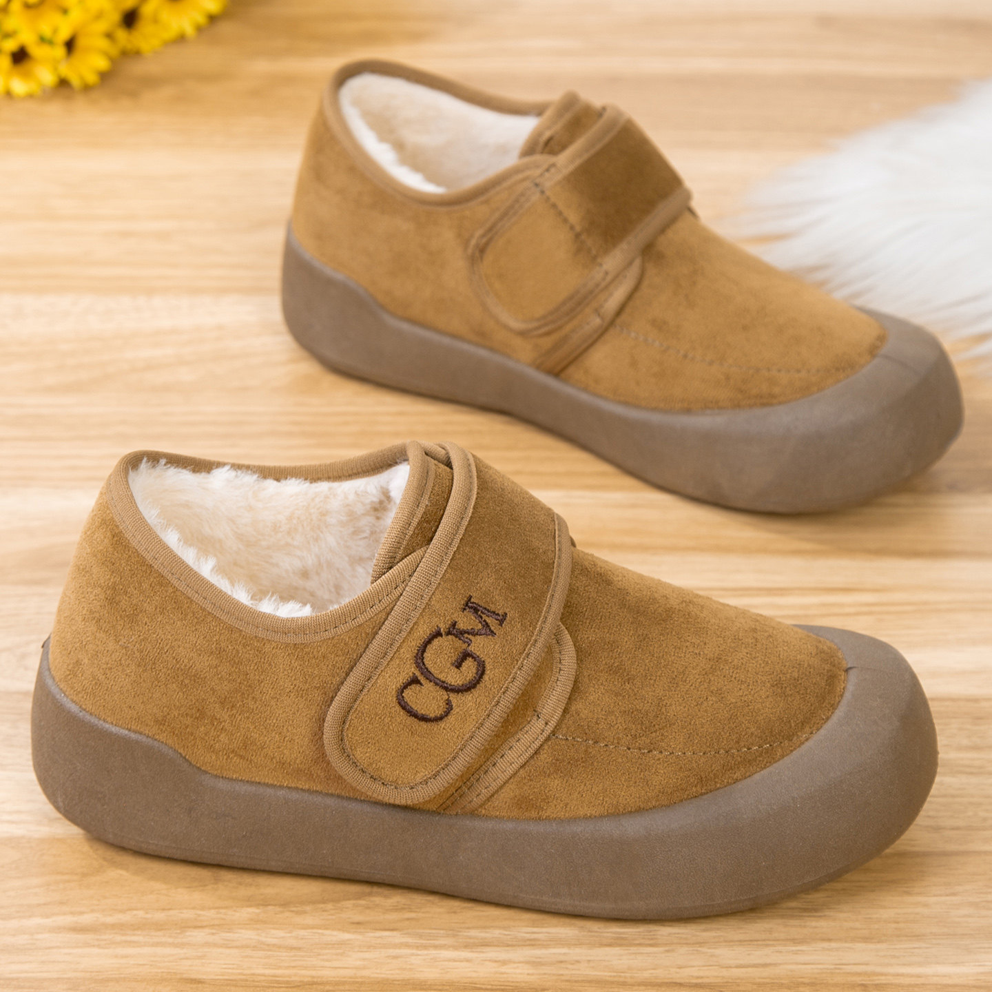 冬季女鞋新款勃肯鞋休闲舒适加绒妈妈鞋加厚棉鞋防踢厚底魔术贴,女鞋,棉鞋,淘宝优惠券,粉丝福利购,淘宝优惠卷