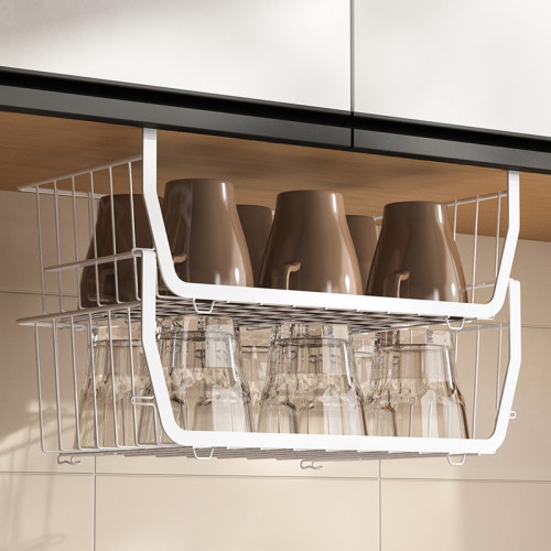 杯子置物架柜内下挂篮置物架马克杯咖啡杯子架沥水架杯架倒挂