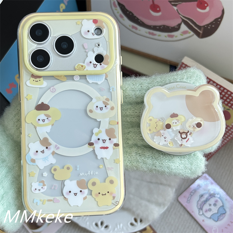 可爱小仓鼠摇摇乐支架手机壳