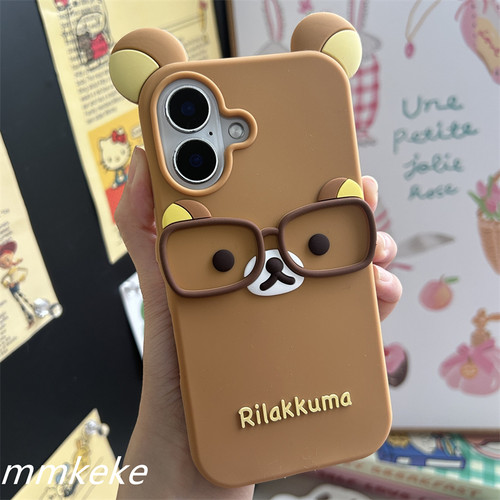 日系ins风眼镜小熊手机壳