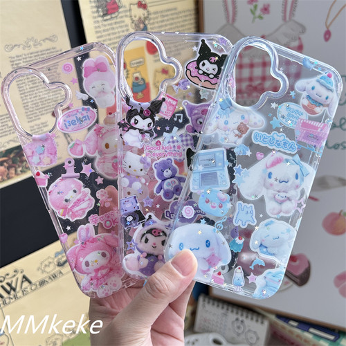 可爱萌物合集双层闪粉手机壳