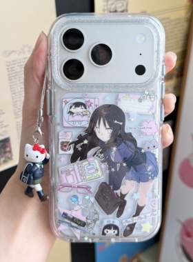 MMkeke小众古早感ins制服漫画美少女适用iPhone17promax双层imd手机壳苹果16pro保护套14pm轻亚风二次元15pro