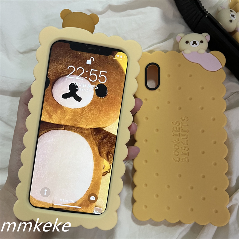 MMKEKE轻松熊小饼干适用苹果15PM手机壳iPhone16promax熊妹13pm治愈14可爱12日系11XRXS8plus小米14红米K70