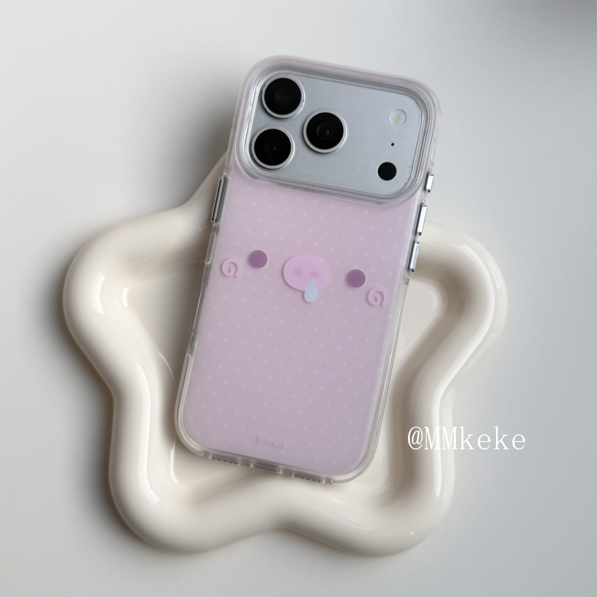 MMkeke韩系ins小众古早风萌物脸红粉色猪猪适用iPhone17promax双层imd手机壳苹果16pro磨砂保护套15pm小猪14