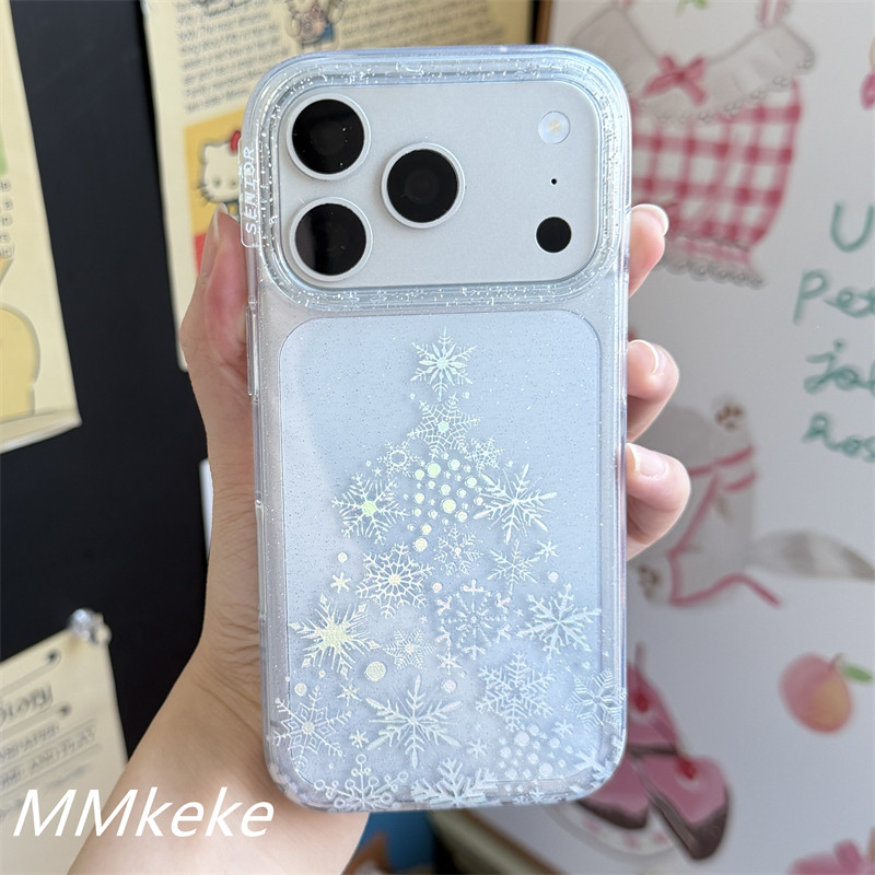 雪花圣诞树双层透明手机壳