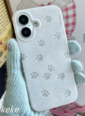 MMKEKE可爱闪粉小猫咪爪爪适用iPhone17promax双层imd手机壳苹果16pro保护套13pm简约小众14pm韩系ins风15pro