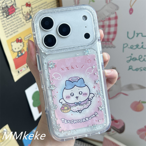 秋冬闪闪雪花双层手机壳