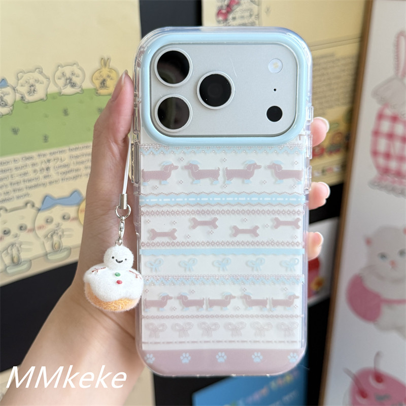 费尔岛风腊肠狗双层手机壳