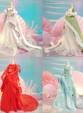 30厘米娃娃服饰古风娃衣服6分娃配件仙女长裙小女孩换装玩具礼物