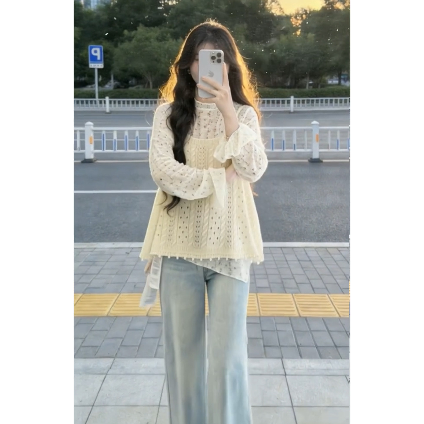 美式复古灰色假两件连衣裙子女春季2026新款独特漂亮穿搭一整套装