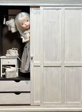 达玲&AuntHui Made合作款6分推拉门娃箱衣柜微缩家具盲盒收纳展示