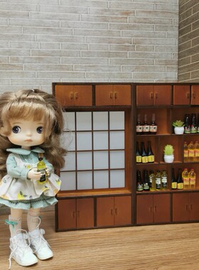 BJD12分8分OB11 GSC野蛮宝贝娃屋家具餐边柜飘窗柜书柜娃物收纳柜
