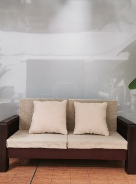 blythe小布BJD6分娃用沙发野蛮宝贝娃屋复古禅意双人布艺木沙发