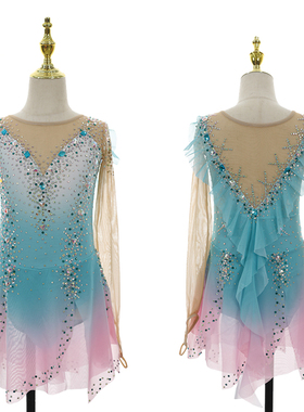 厂家直销定制花样滑冰服装 花样滑冰表演服 儿童成人女款裙D395