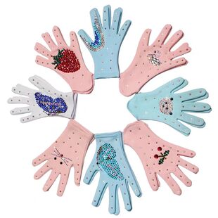 花样滑冰儿童成人手套烫钻花样滑冰训练服专业训练手套 D532