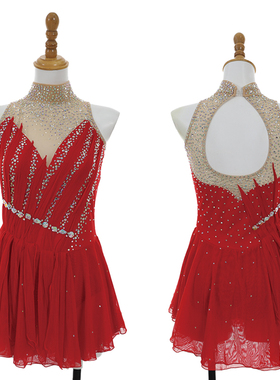 冰舞精灵 定制花样滑冰服装 花样滑冰表演服 儿童成人女款裙D448