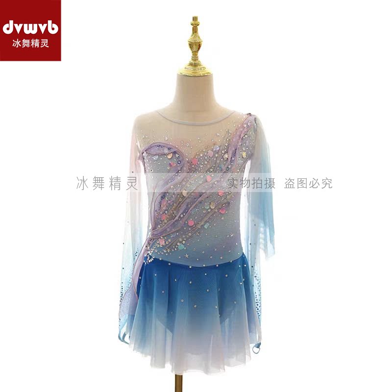 定制花样滑冰表演服女童轮滑