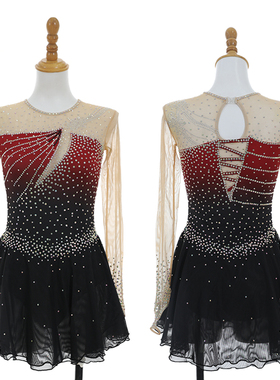 厂家直销定制花样滑冰服装 花样滑冰表演服 儿童成人女款裙D486