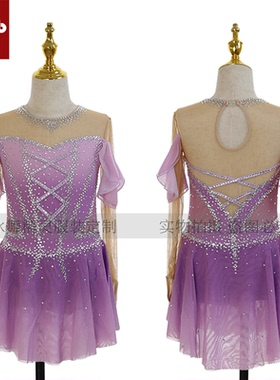 定制花样滑冰表演服定制女童轮滑溜冰裙儿童成人比赛考级服K106