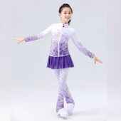 加绒保暖花样滑冰服训练服套装 护臀裙裤 DVWVB 冬季 儿童成人款