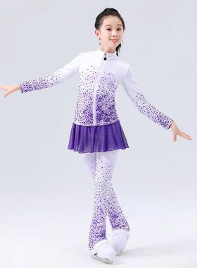 冬季加绒保暖花样滑冰服训练服套装 护臀裙裤DVWVB 儿童成人款A7