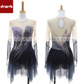 定制花样滑冰表演服定制女童轮滑溜冰裙儿童成人比赛考级服BE05