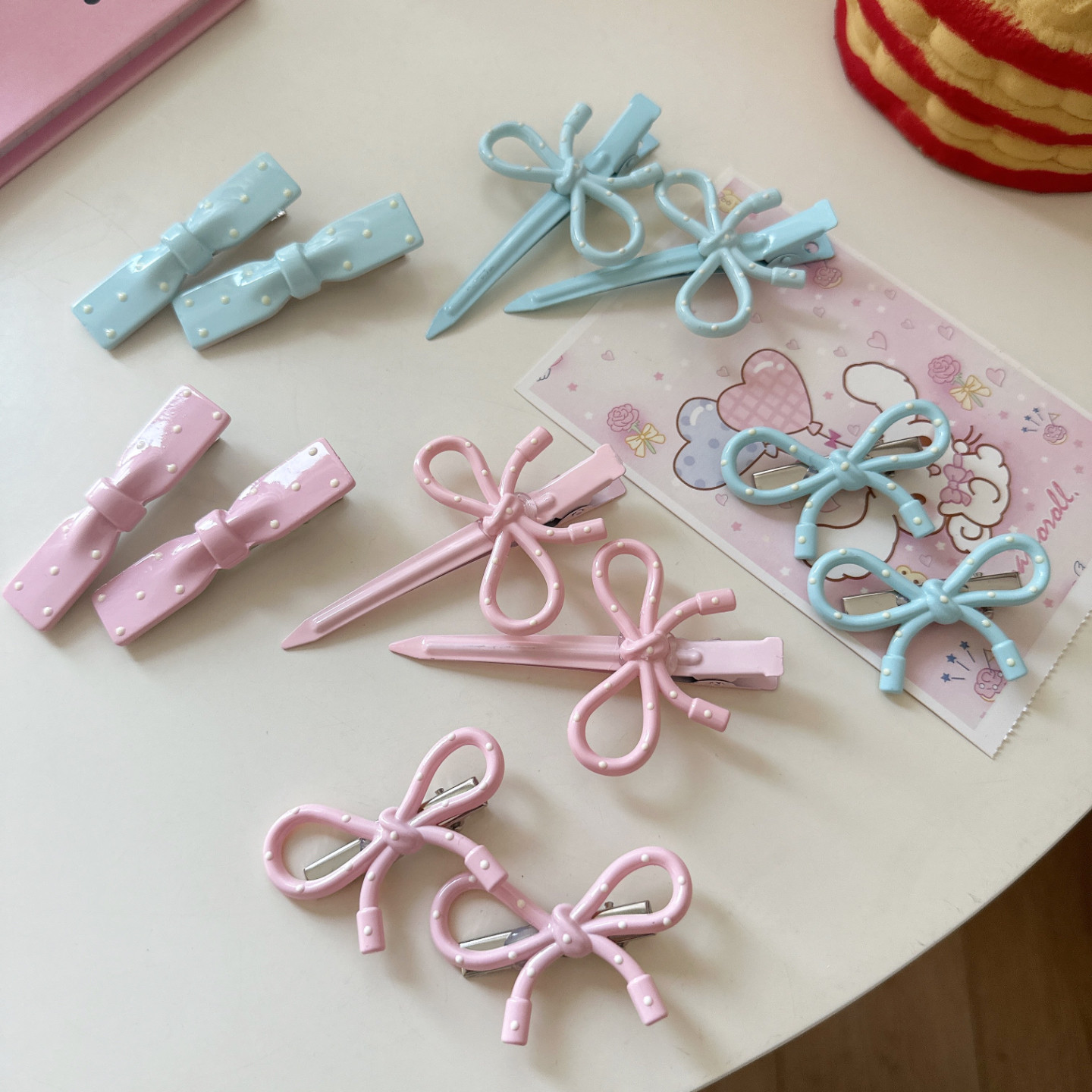 韩系新款粉蓝波点蝴蝶结发夹少女碎发刘海夹甜美百搭鸭嘴夹发卡饰,饰品/流行首饰/时尚饰品新,发饰,淘宝优惠券,粉丝福利购,淘宝优惠卷