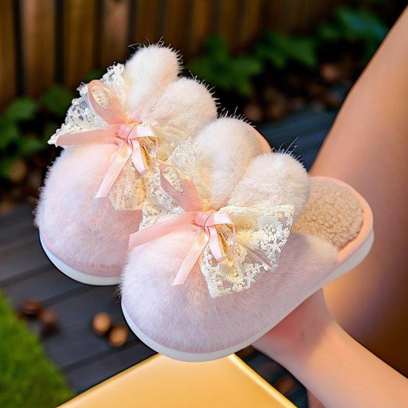 公主风儿童棉拖鞋可爱卡通冬季