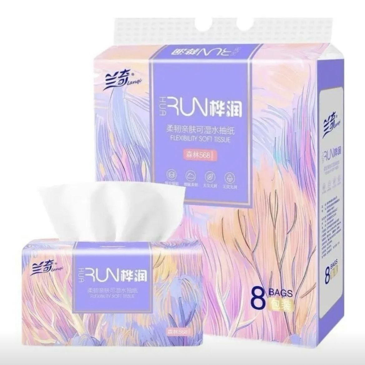 抽纸568森林大包纸巾五层加厚家用批发实惠餐巾纸面巾纸桦润纸巾
