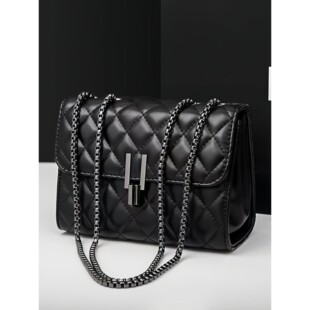 黑色包包女式2025新款大气高级感轻奢小众小香凤链条单肩斜挎包女