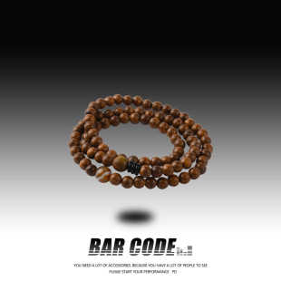 BAR 一念祥和檀木手串小众文艺高级感复古多层文玩手链男女 CODE