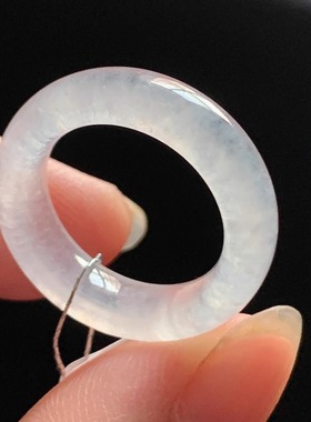 翡翠戒指指环 圈口号12 天然a货缅甸翡翠素圈戒圈 Y349