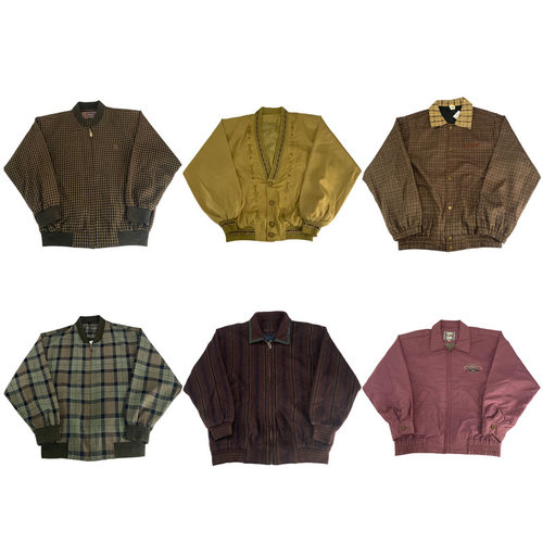 vintage古着美式复古中古港风棒球服工装阿美咔叽男女外套G275