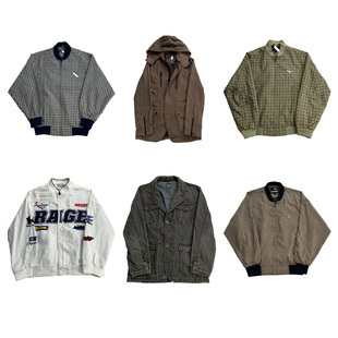 vintage古着美式 阿美咔叽男女外套S49 复古中古港风棒球服工装