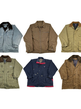 vintage古着美式复古中古港风棒球服工装阿美咔叽男女外套H154