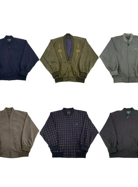 vintage古着美式复古中古港风棒球服阿美咔叽男女运动外套G208