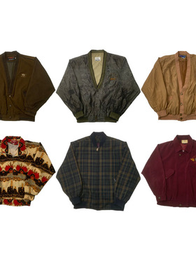 vintage古着美式复古中古港风棒球服工装阿美咔叽男女外套G176