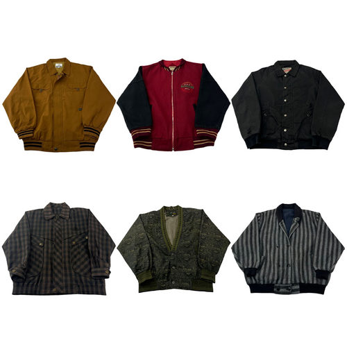 vintage古着美式复古中古港风棒球服工装阿美咔叽男女外套G293