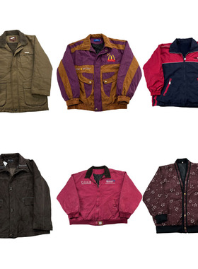 vintage古着美式复古中古港风棒球服工装阿美咔叽男女外套S41