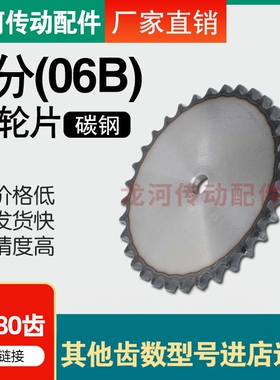 3分06B平片链轮/配单排06B链条/33/34/35/36/37/38/39/40/41-80齿